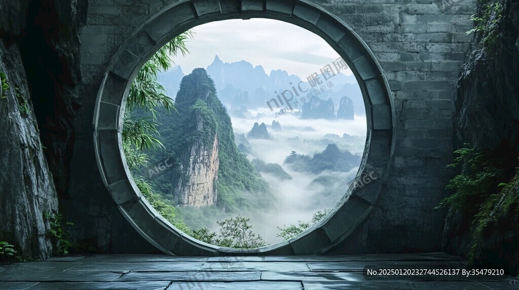 圆形拱门道家圣地