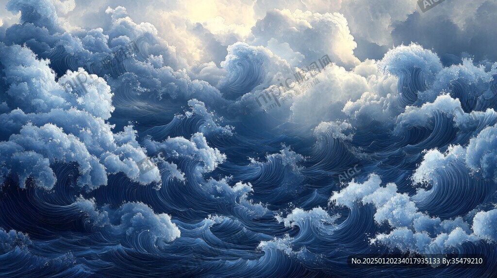 海浪云纹浪花背景