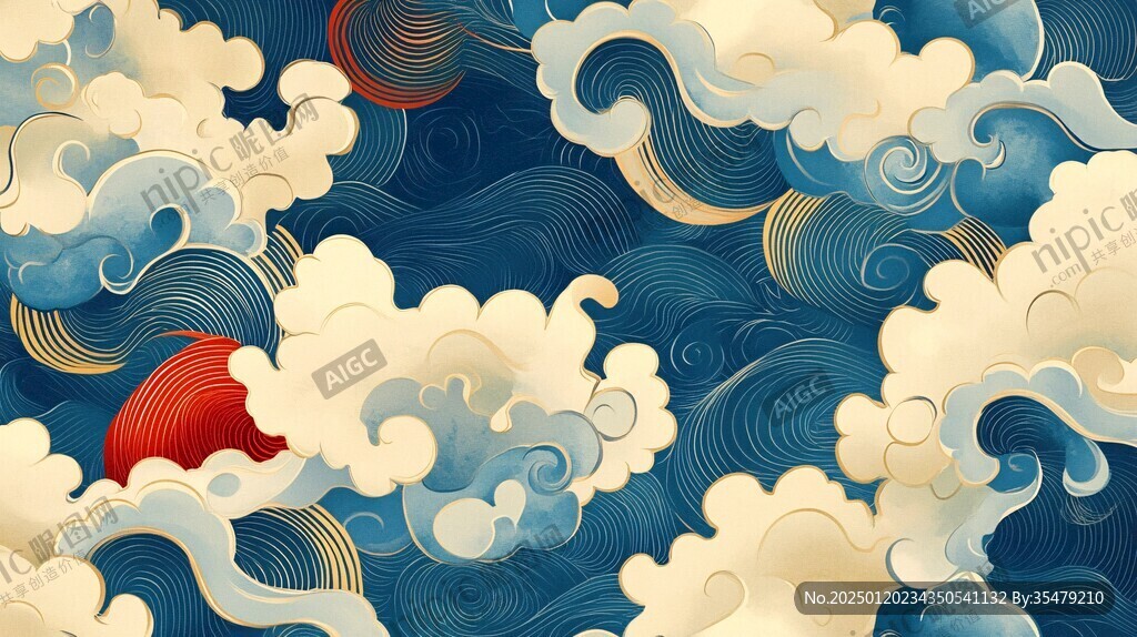 彩云海水纹