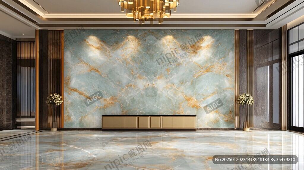 金色大理石瓷砖背景墙