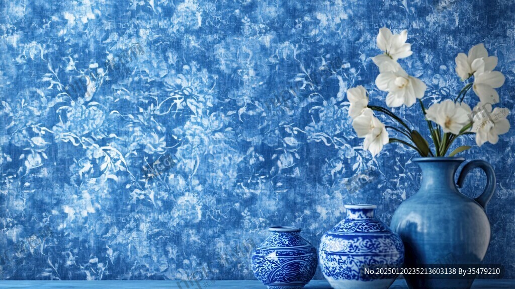蓝色花卉壁纸