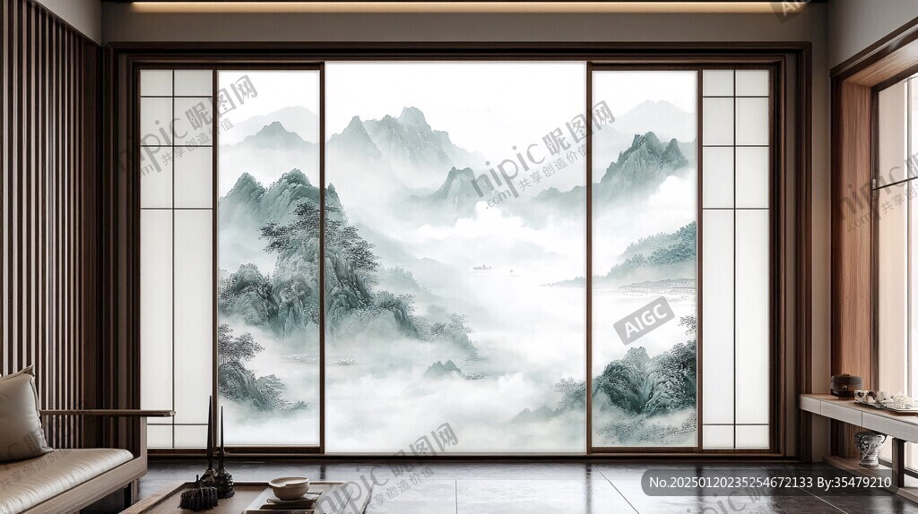 新中式山水门窗