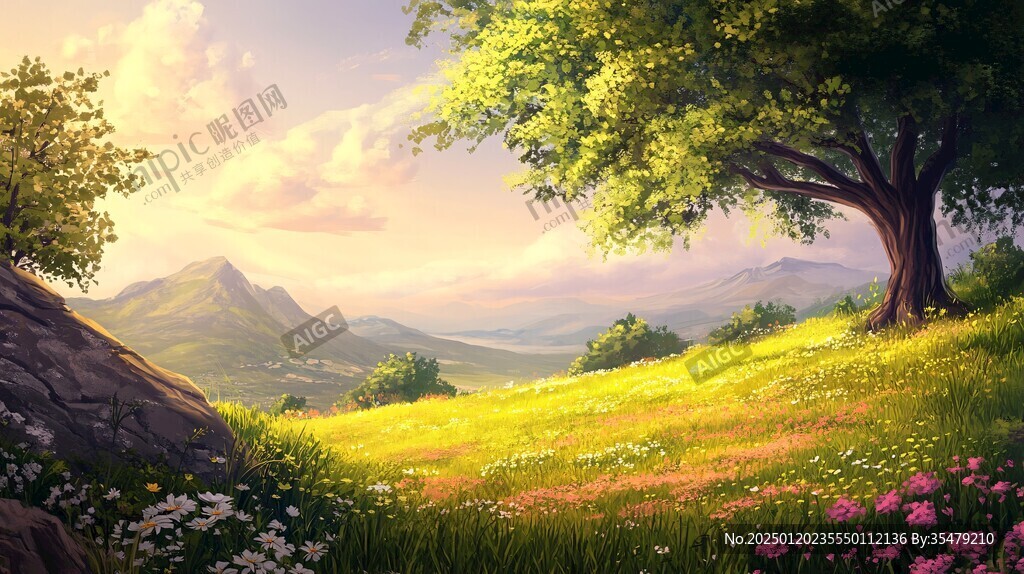 宽屏风景画