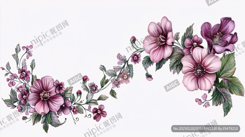 手绘花卉手绘桃花