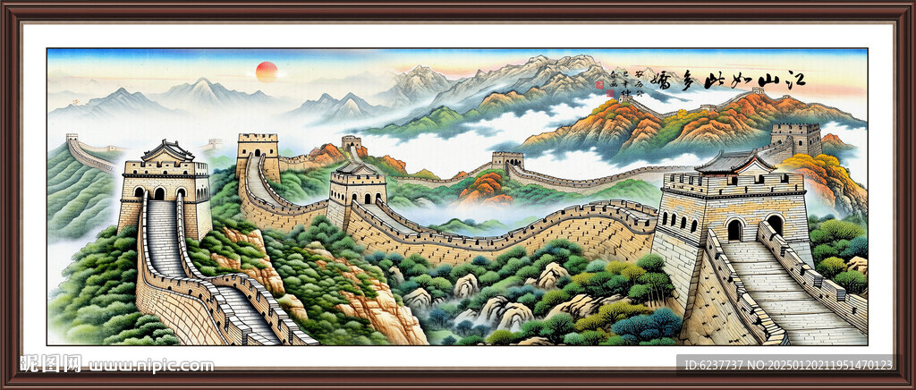 长城风景画装饰图