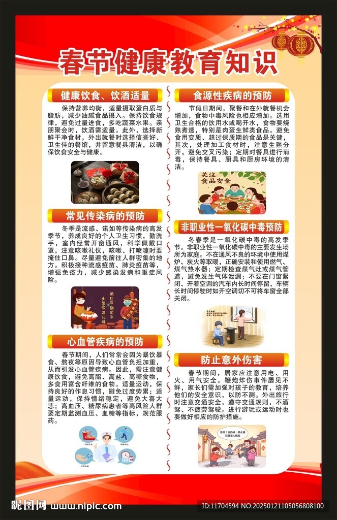 春节健康教育知识海报