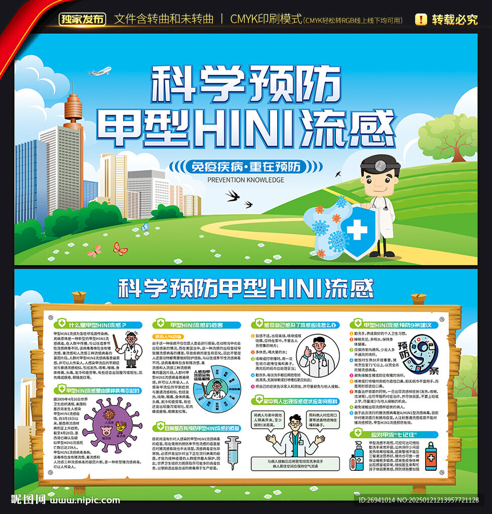 预防甲型H1N1流感展板