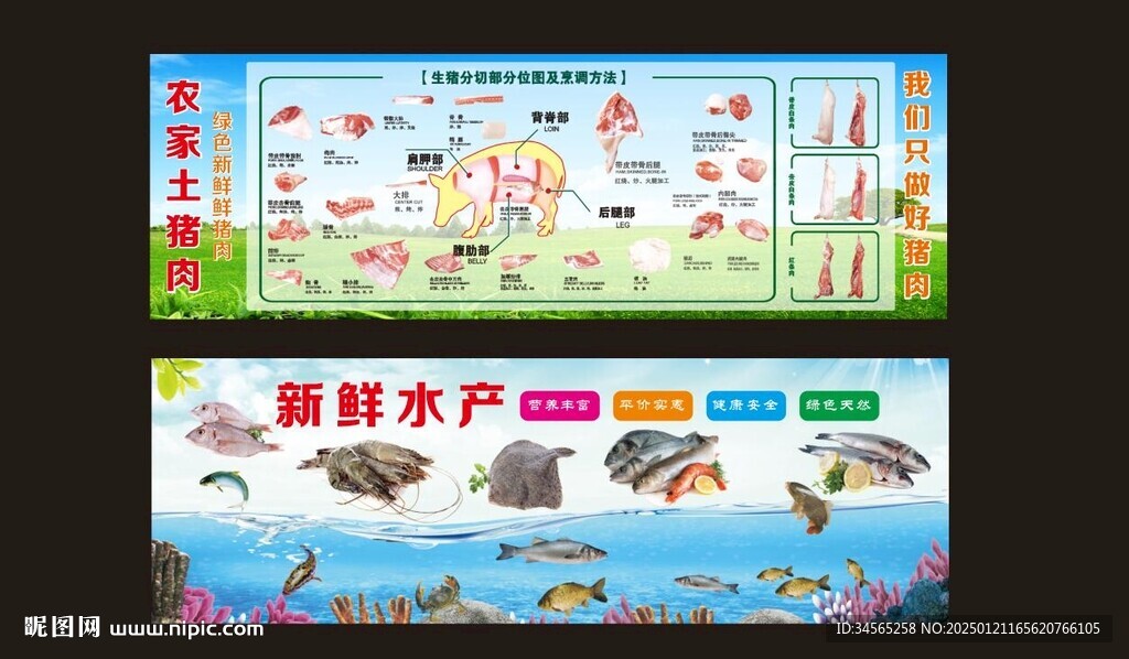超市水产鲜肉灯箱