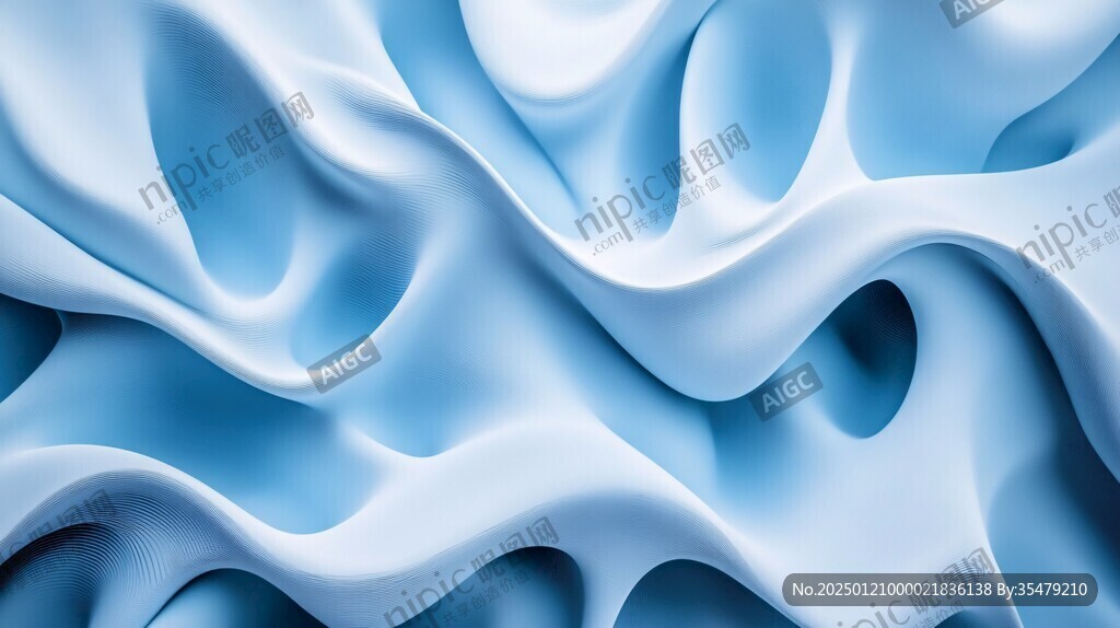 蓝色飘带抽象背景