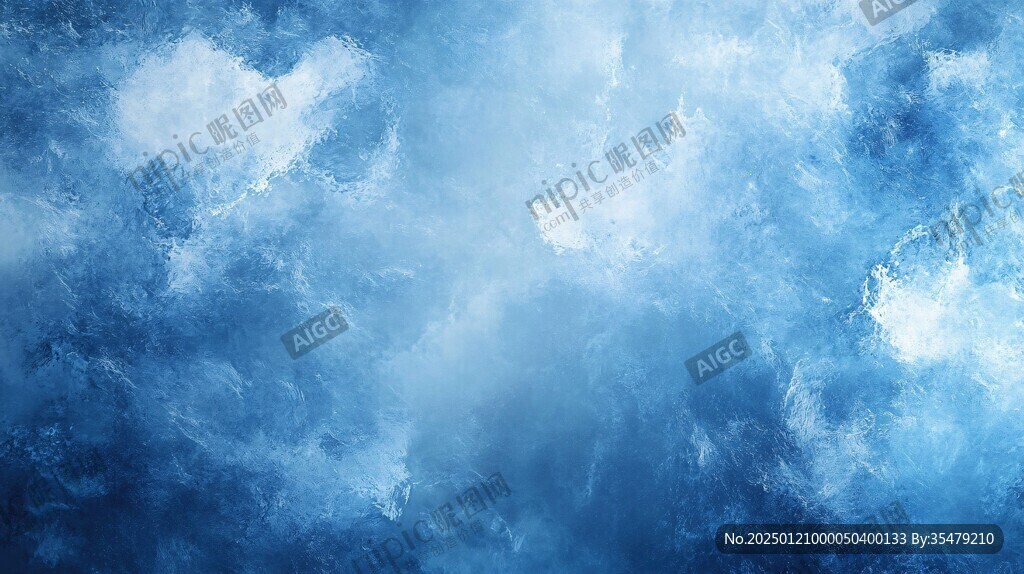 水墨云烟蓝色背景