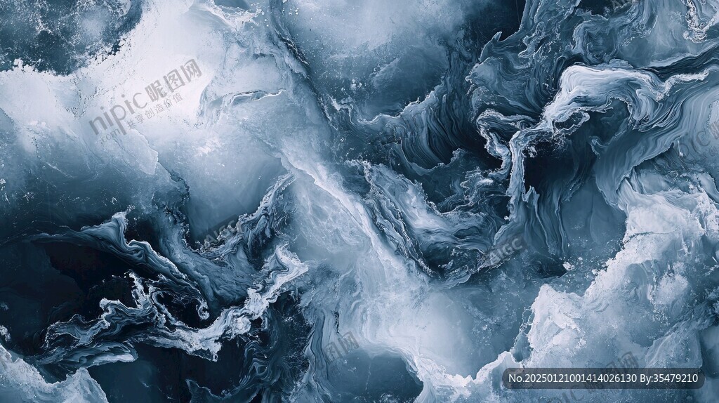 蓝色流体创意抽象画