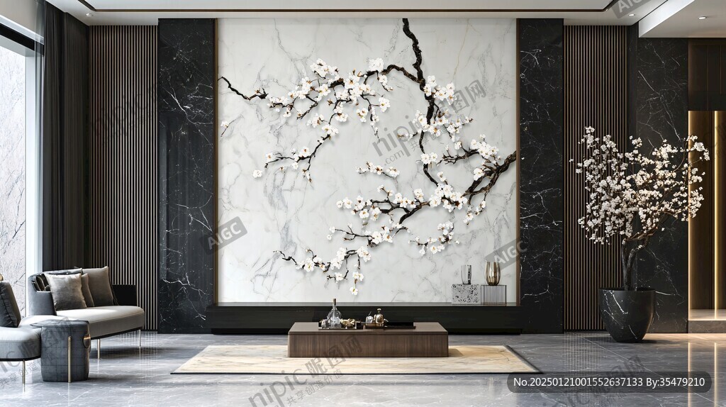 梅花轻奢背景墙