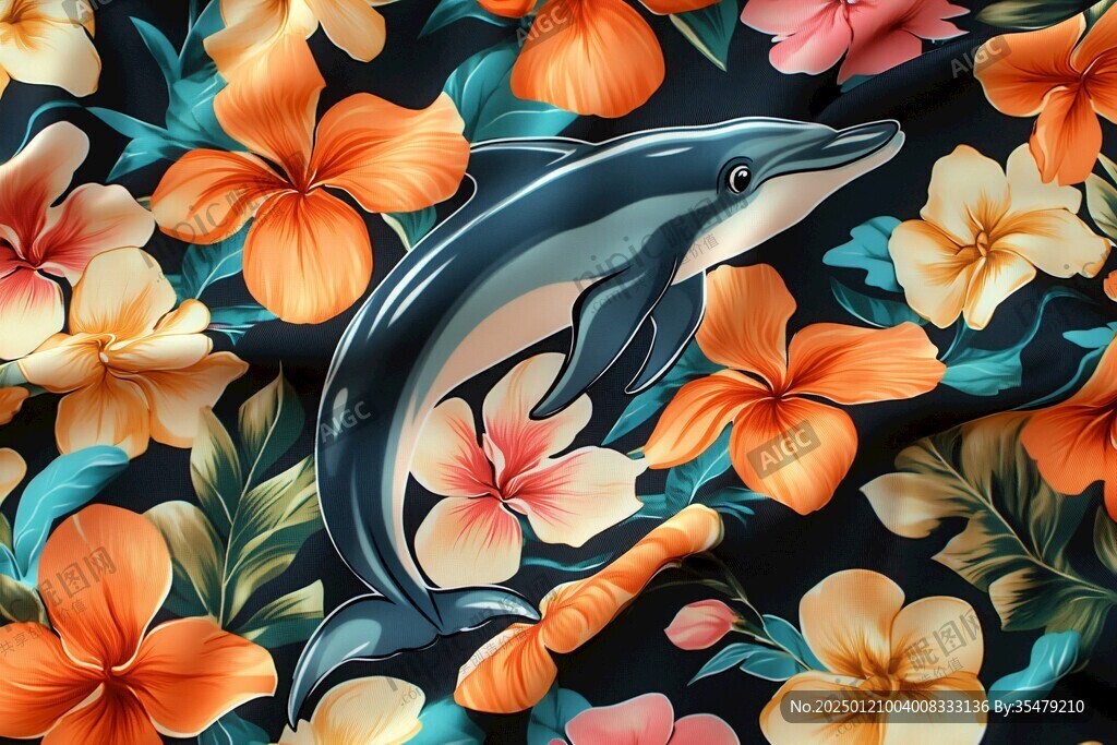 海豚地板画