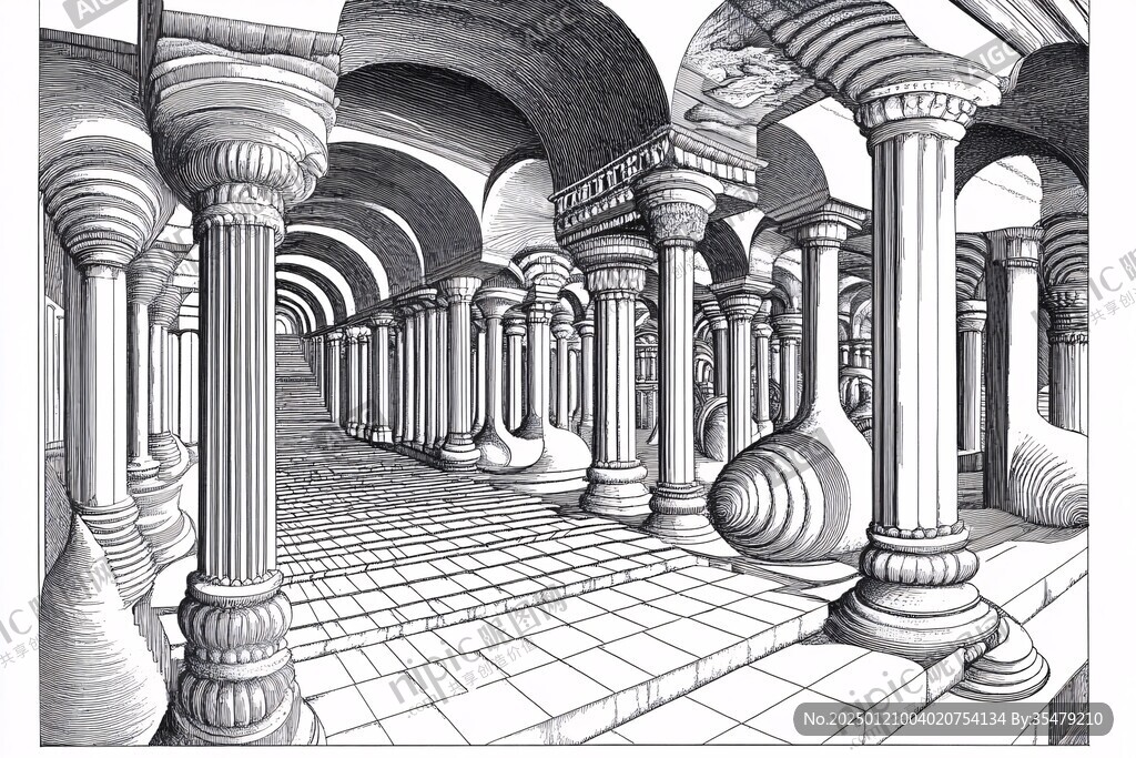 罗马建筑插画