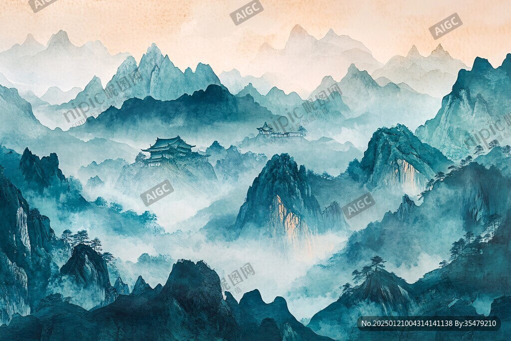 嵩山插画