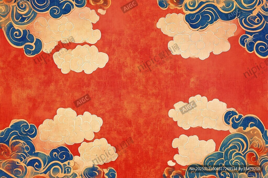 红色云纹