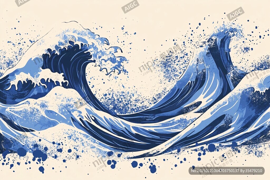 浮世绘海浪