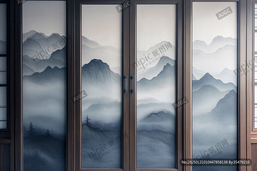 新中式山水门窗
