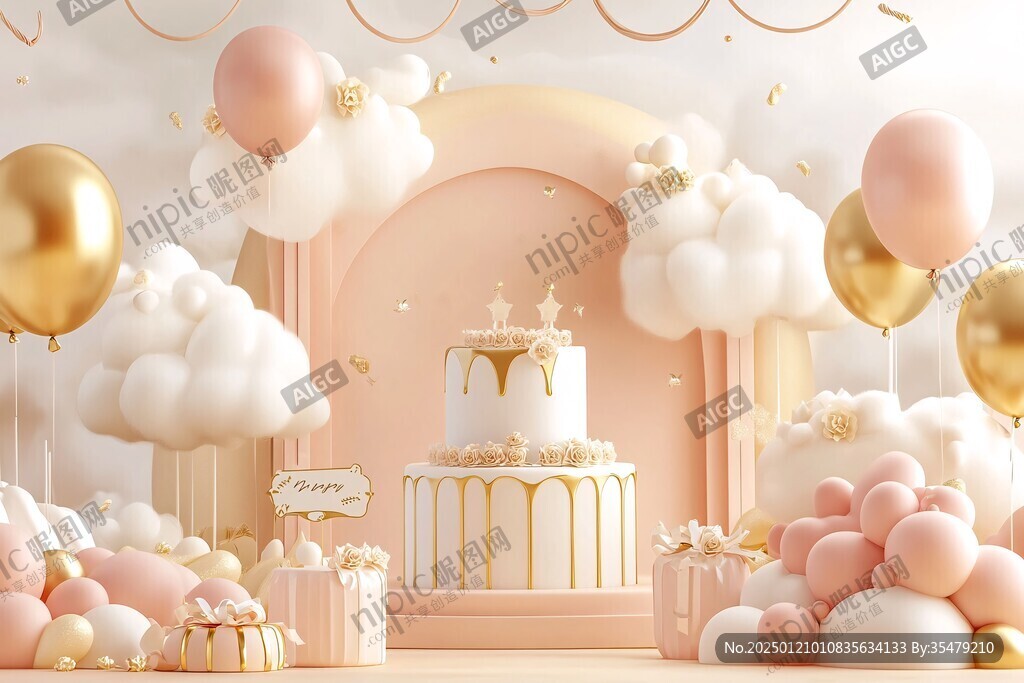 爱马仕色生日主题背景