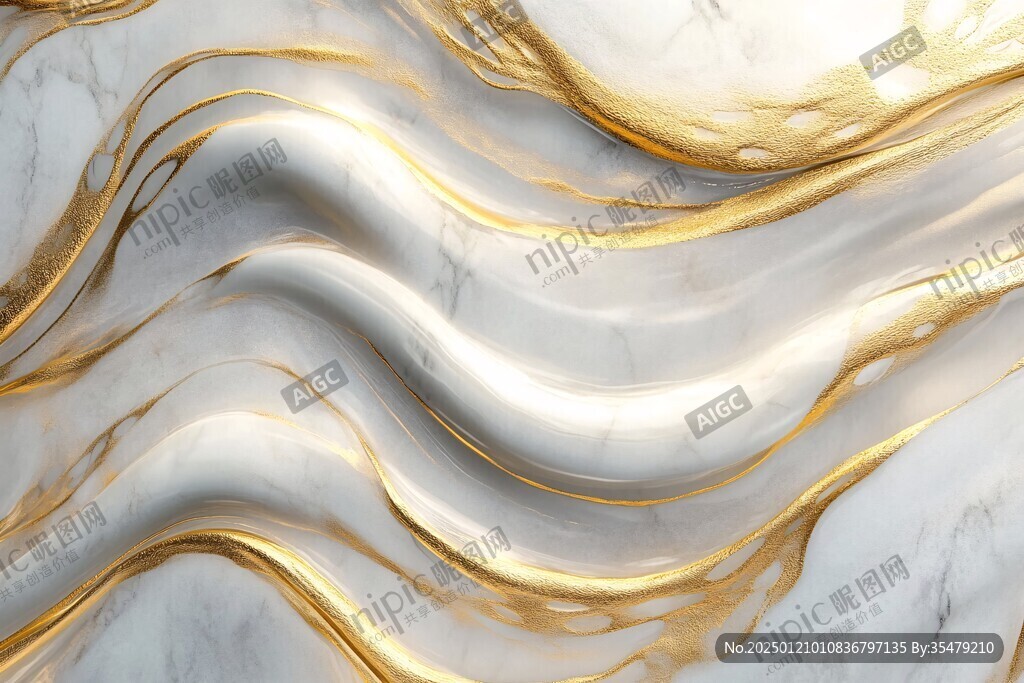 金色抽象流体纹理背景