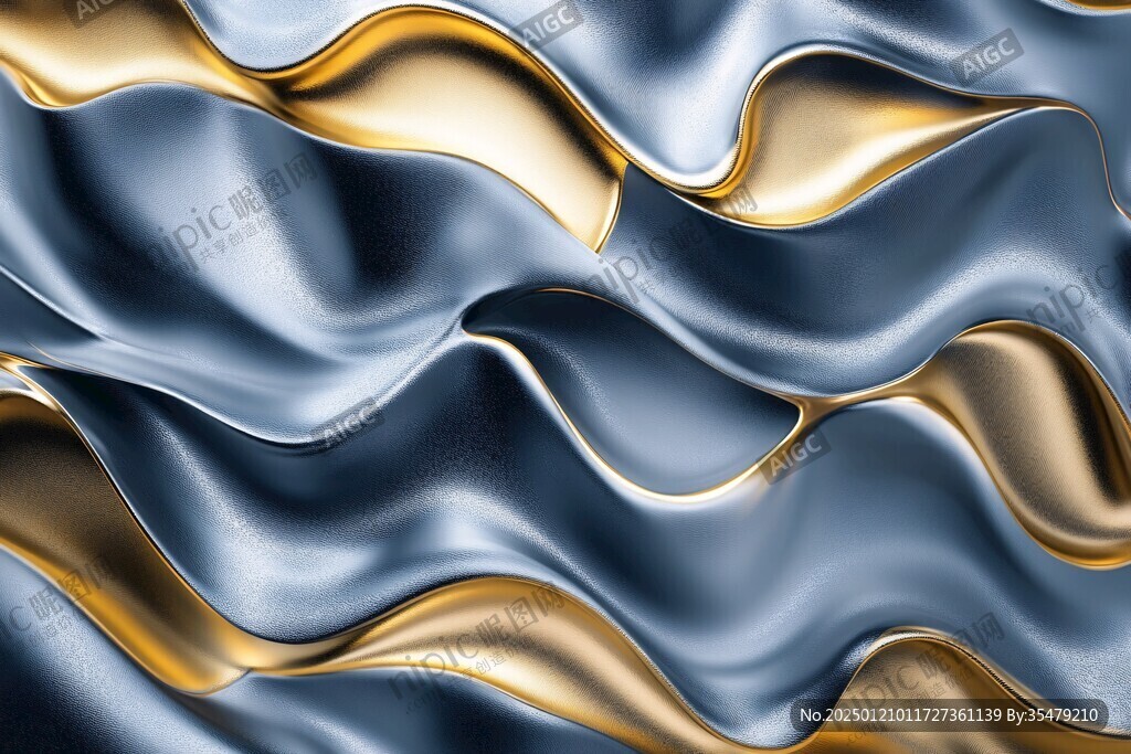 金色抽象流体纹理背景