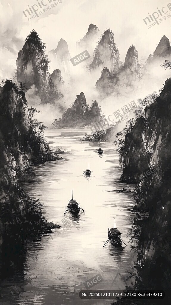山水画漓江