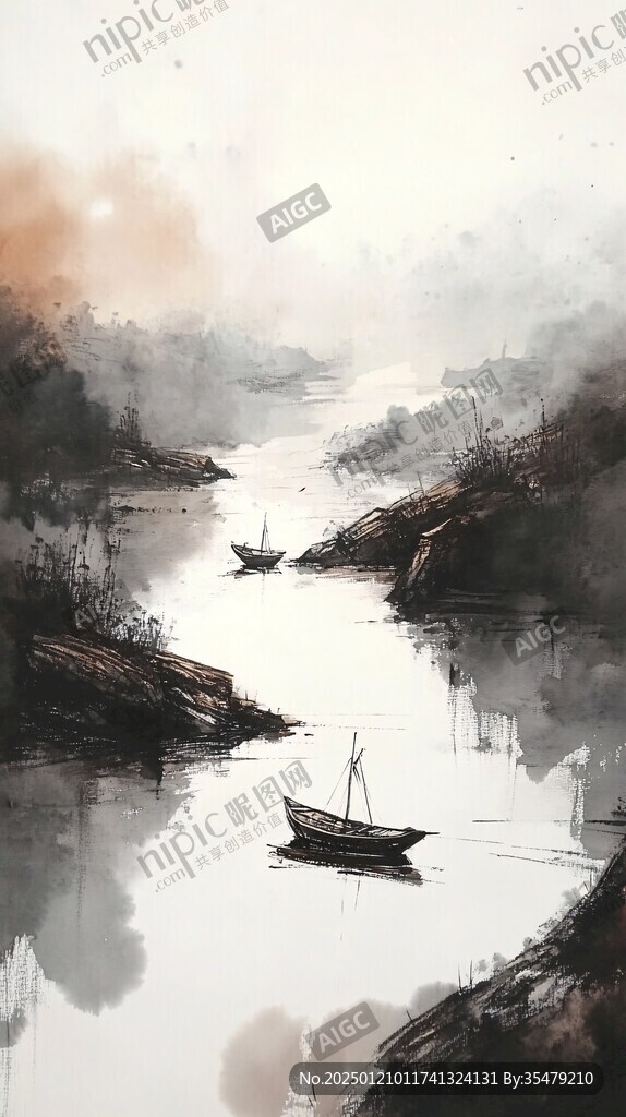 孤舟插画