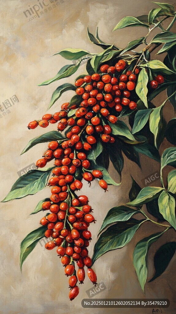 火棘插画