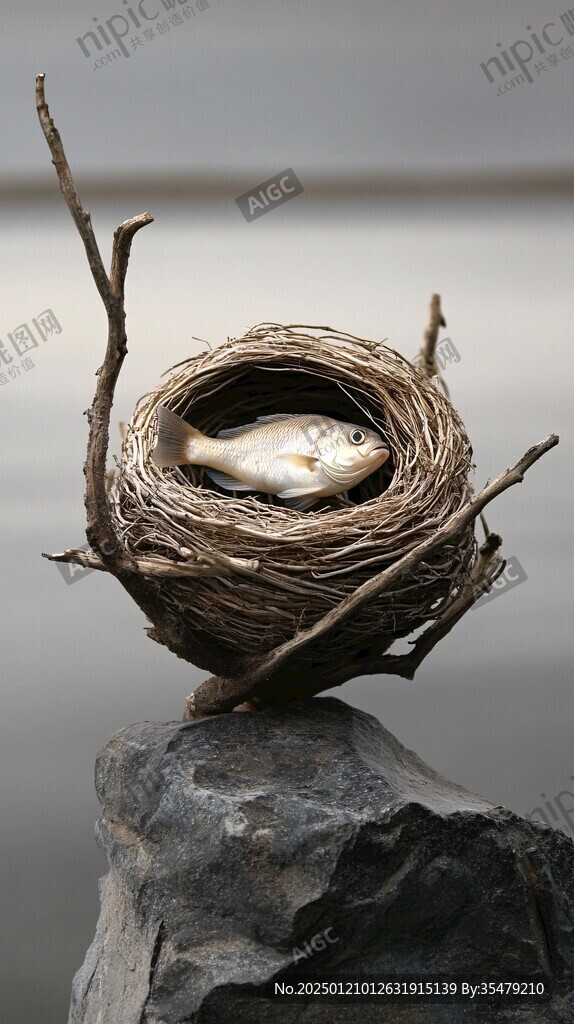 鸟巢摆件