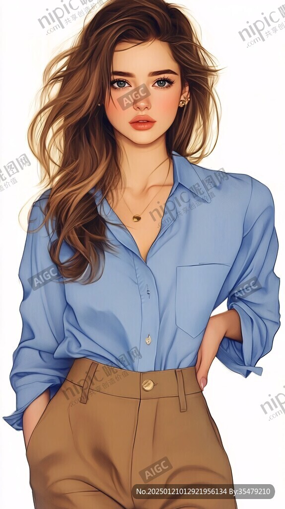 高级感女插画