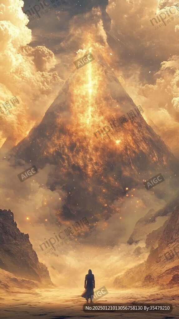 房地产金色质感山脉