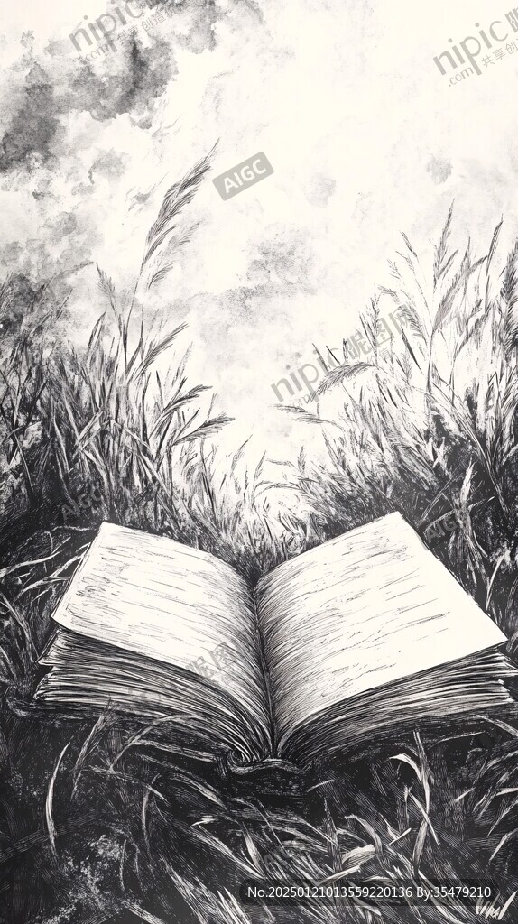 手绘草木图书插画