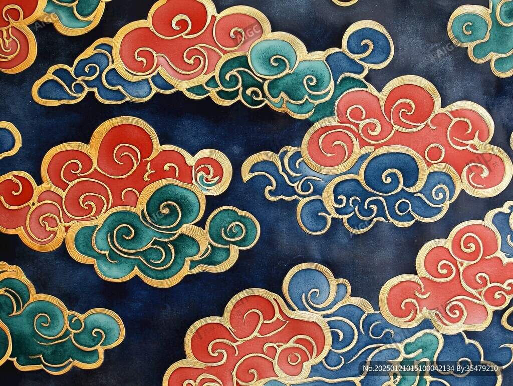 彩绣云纹
