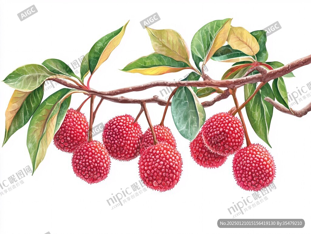 贵妃荔枝插画