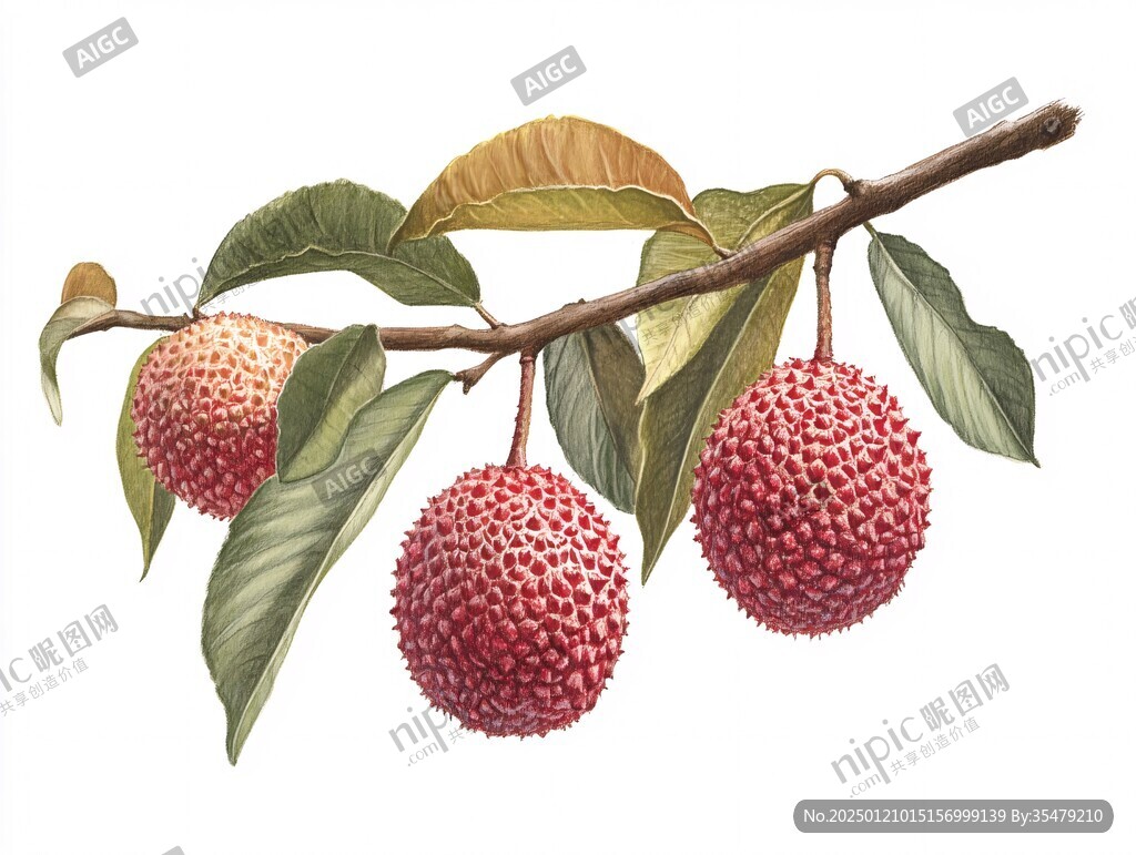 贵妃荔枝插画