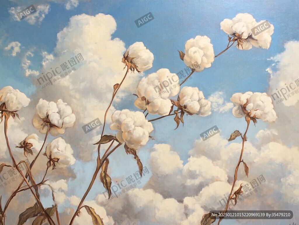 棉花油画