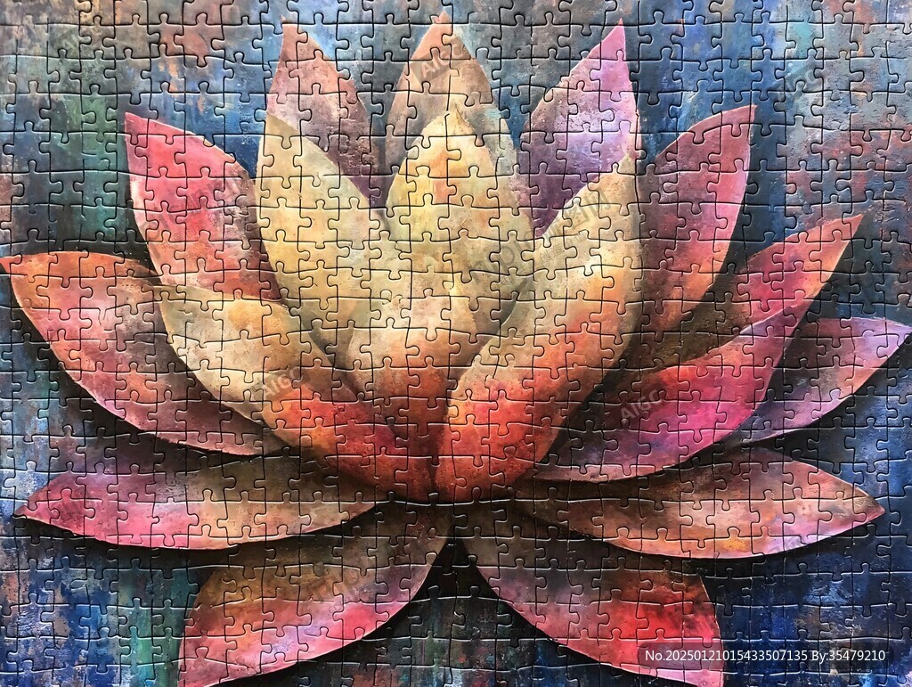 马赛克荷花