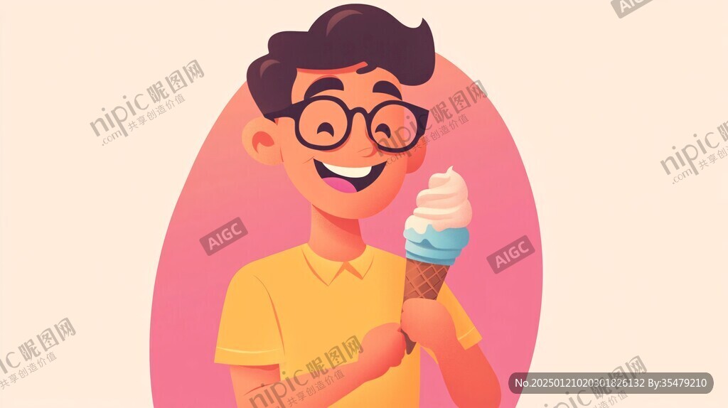 甜品人物插画设计