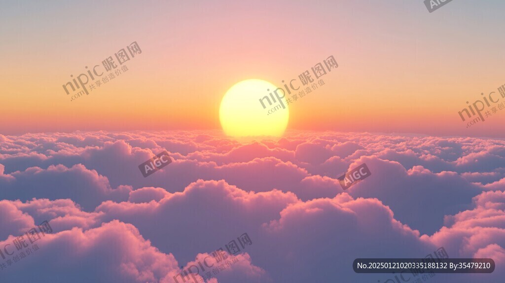 云海落日背景