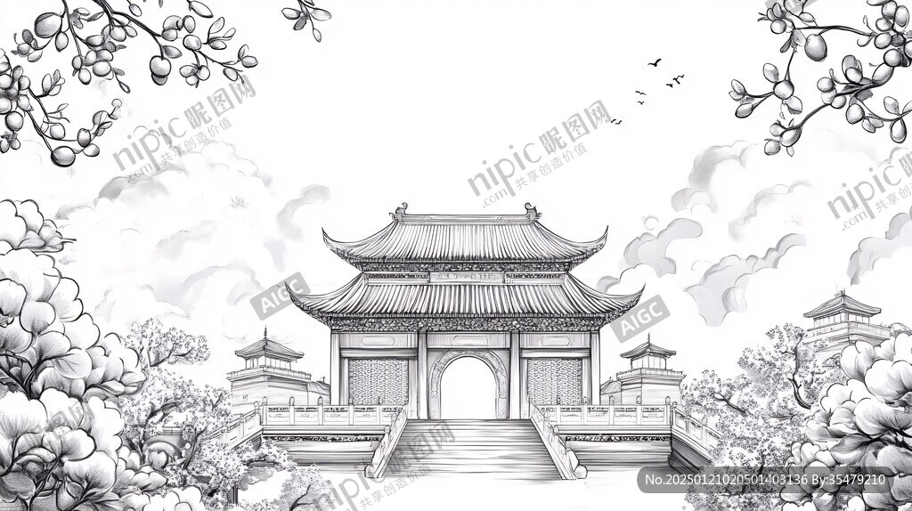 焦山胜境牌楼插画