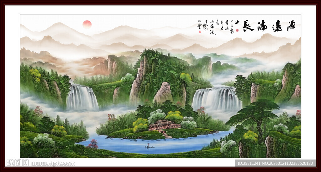 客厅山水画国画山水