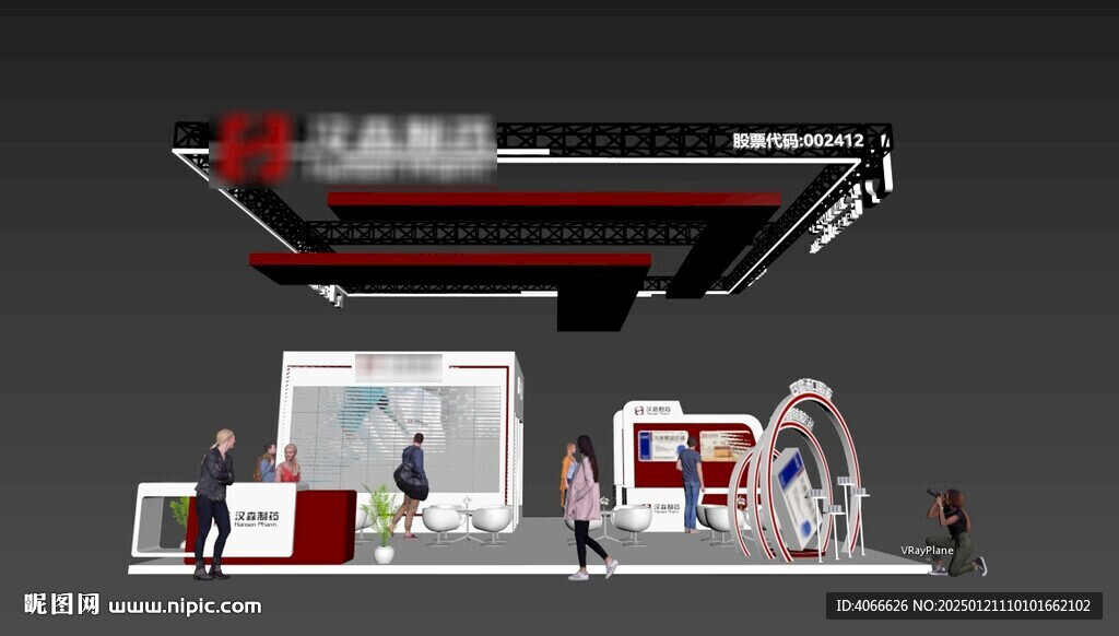 100平方展台3d模型