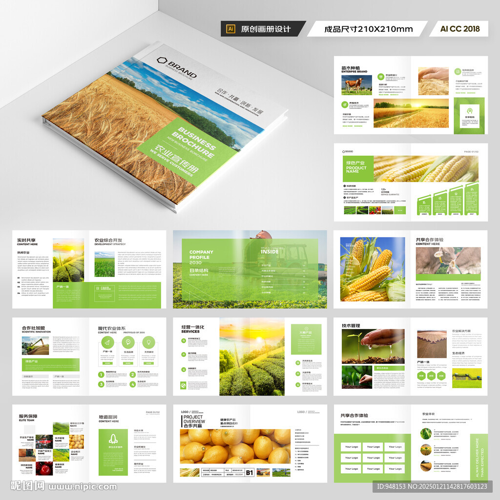 方形农业宣传册