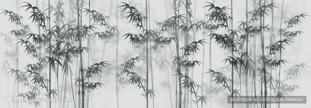 新中式水墨竹子背景