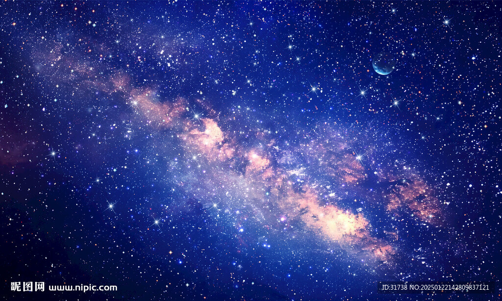 蓝色宇宙星空背景图素材