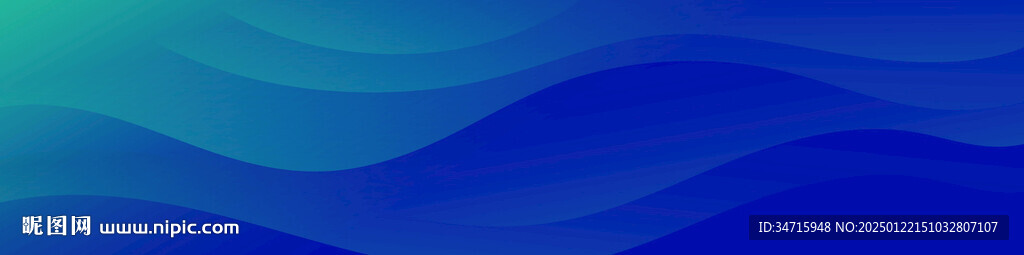 蓝绿色渐变抽象波浪矢量背景