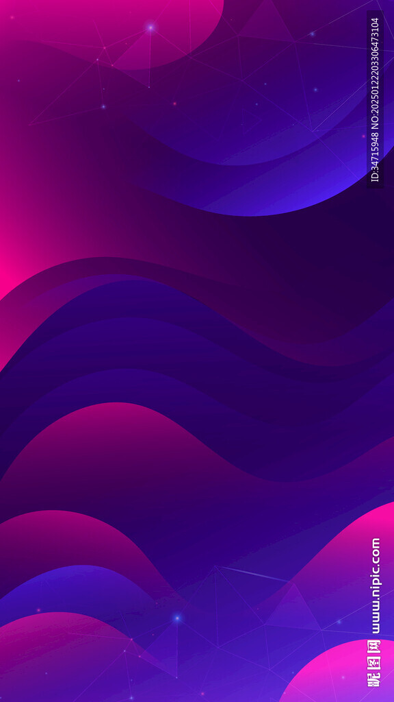 深紫色渐变抽象波浪矢量背景