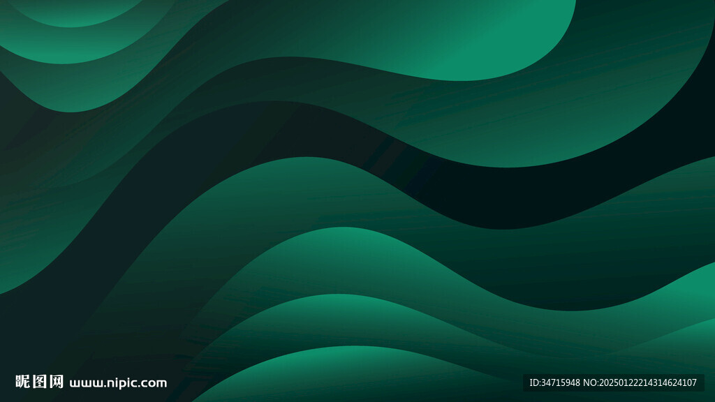 暗绿色渐变抽象波浪矢量背景