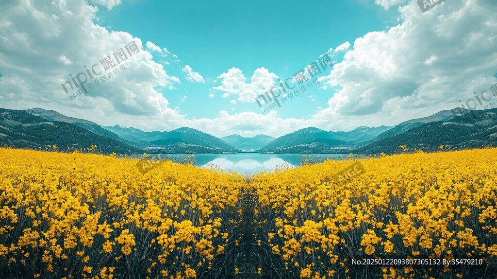 高清油菜花全景