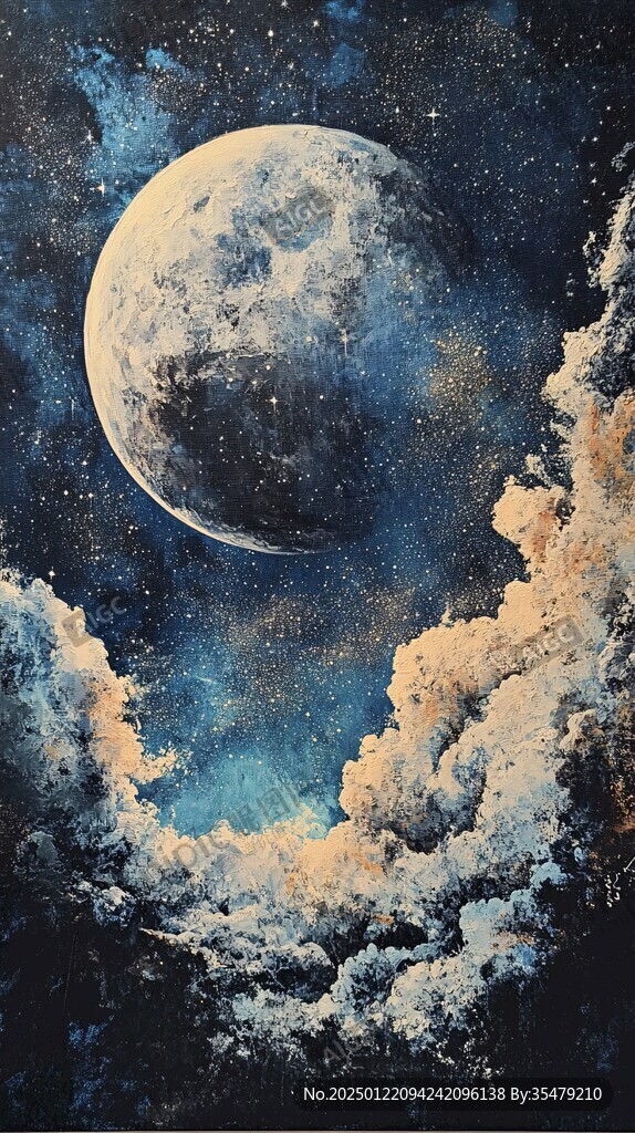 星球月球装饰画